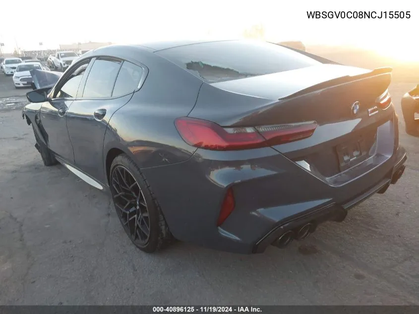 2022 BMW M8 Gran Coupe Competition VIN: WBSGV0C08NCJ15505 Lot: 40896125