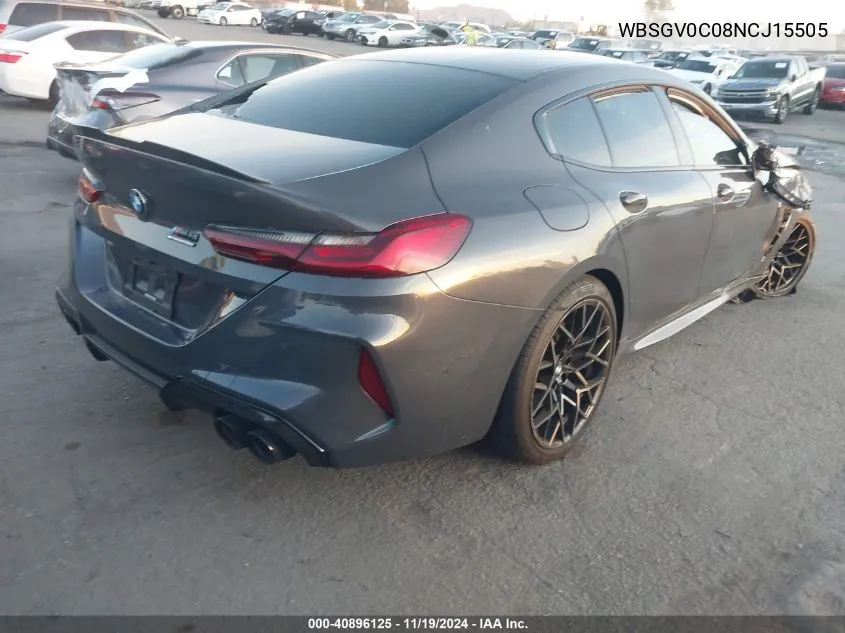 2022 BMW M8 Gran Coupe Competition VIN: WBSGV0C08NCJ15505 Lot: 40896125