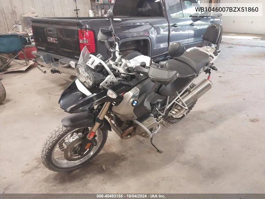 2011 BMW R1200 Gs VIN: WB1046007BZX51860 Lot: 40493155