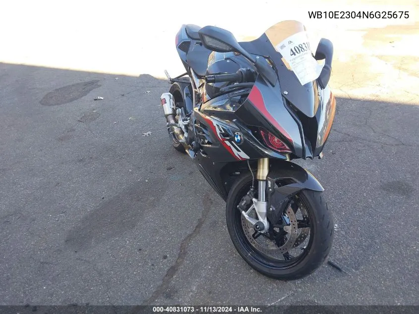 2022 BMW S 1000 Rr VIN: WB10E2304N6G25675 Lot: 40831073