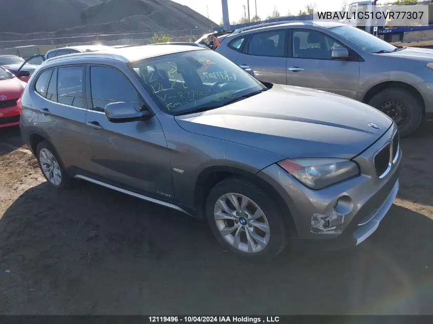 2012 BMW X1 VIN: WBAVL1C51CVR77307 Lot: 12119496