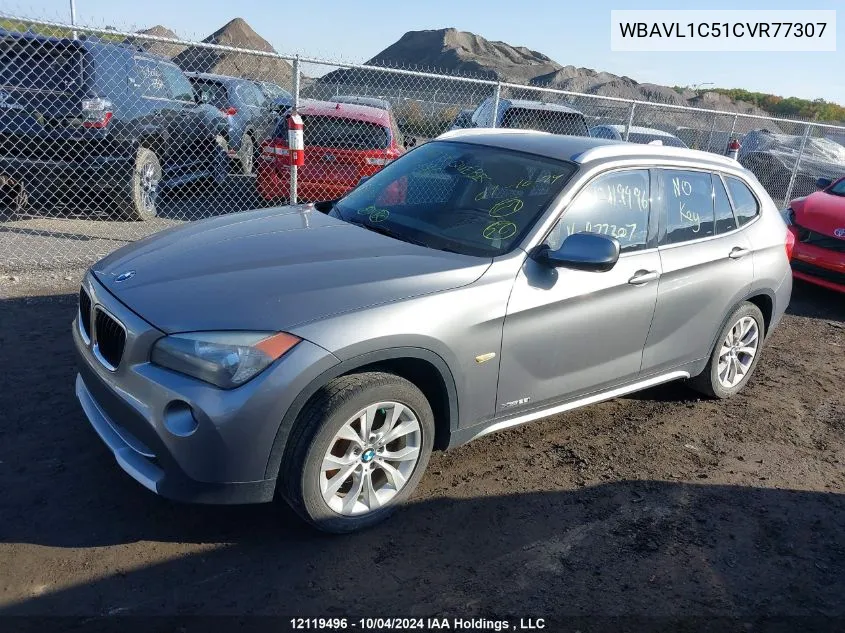 2012 BMW X1 VIN: WBAVL1C51CVR77307 Lot: 12119496