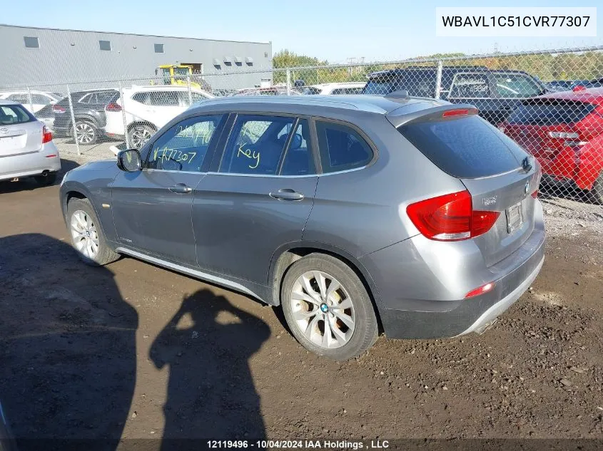 2012 BMW X1 VIN: WBAVL1C51CVR77307 Lot: 12119496