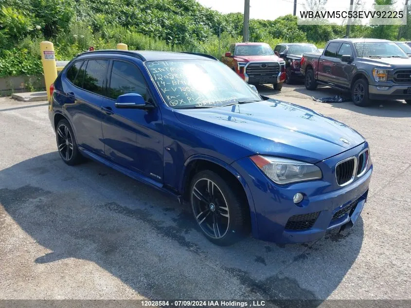 2014 BMW X1 VIN: WBAVM5C53EVV92225 Lot: 12028584