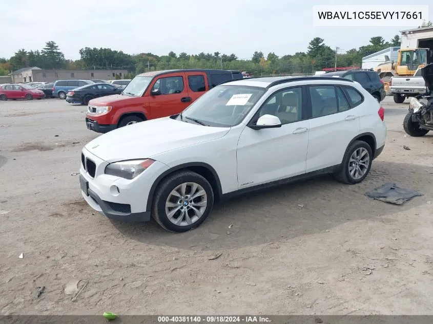 2014 BMW X1 xDrive28I VIN: WBAVL1C55EVY17661 Lot: 40381140