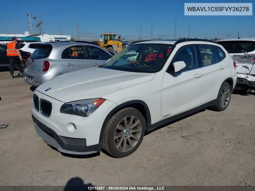 2015 BMW X1 VIN: WBAVL1C55FVY26278 Lot: 12113987