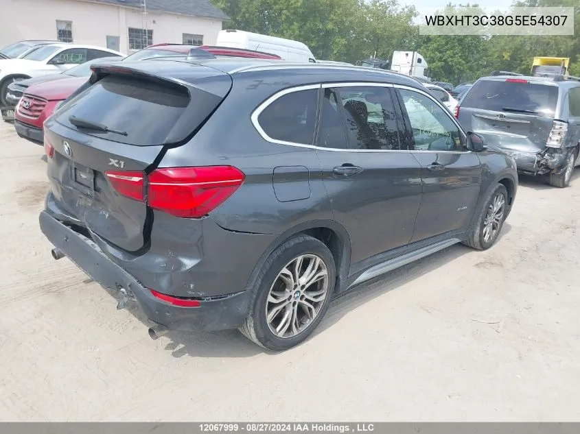 2016 BMW X1 VIN: WBXHT3C38G5E54307 Lot: 12067999