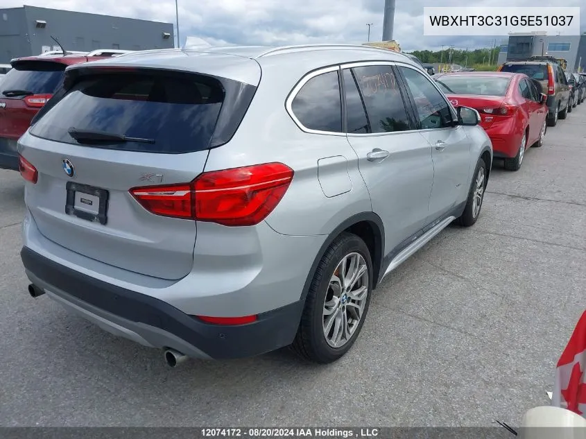 2016 BMW X1 xDrive28I VIN: WBXHT3C31G5E51037 Lot: 12074172