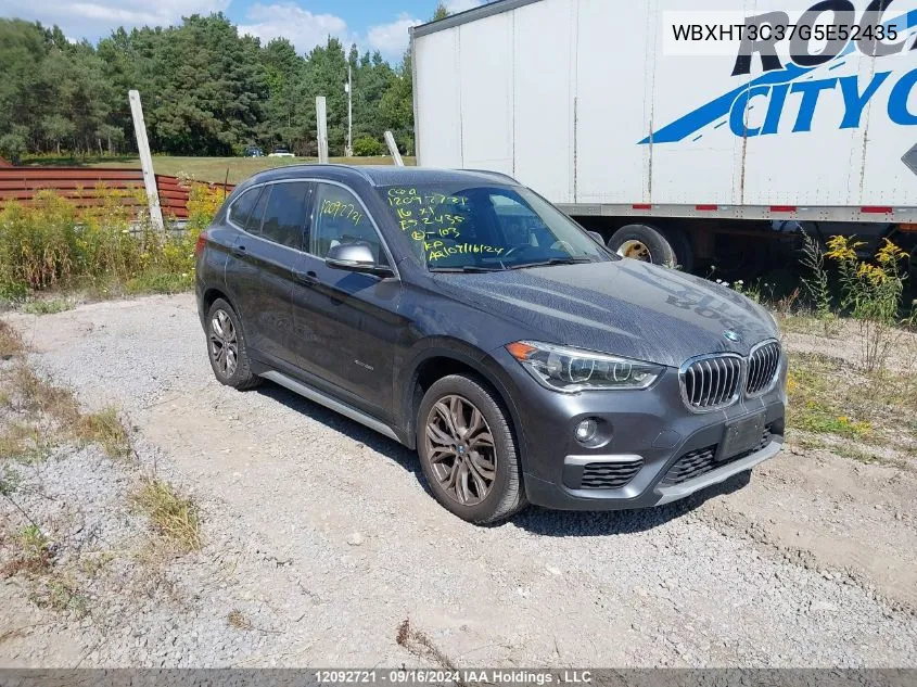 2016 BMW X1 VIN: WBXHT3C37G5E52435 Lot: 12092721