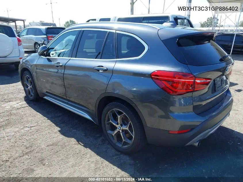 2016 BMW X1 xDrive28I VIN: WBXHT3C31GP886402 Lot: 40101683