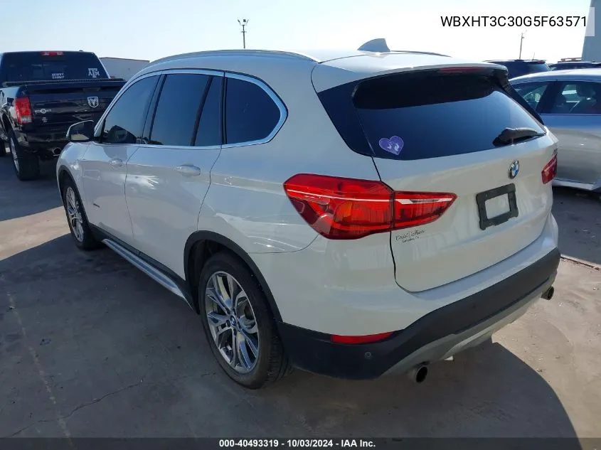 2016 BMW X1 xDrive28I VIN: WBXHT3C30G5F63571 Lot: 40493319