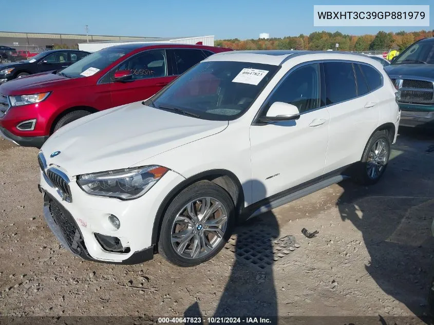 2016 BMW X1 xDrive28I VIN: WBXHT3C39GP881979 Lot: 40647823