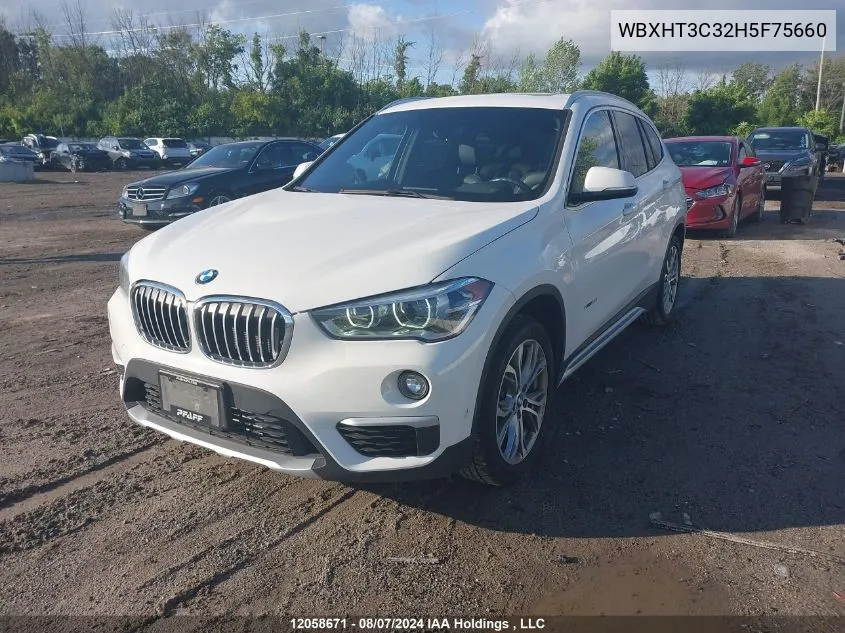 2017 BMW X1 xDrive28I VIN: WBXHT3C32H5F75660 Lot: 12058671