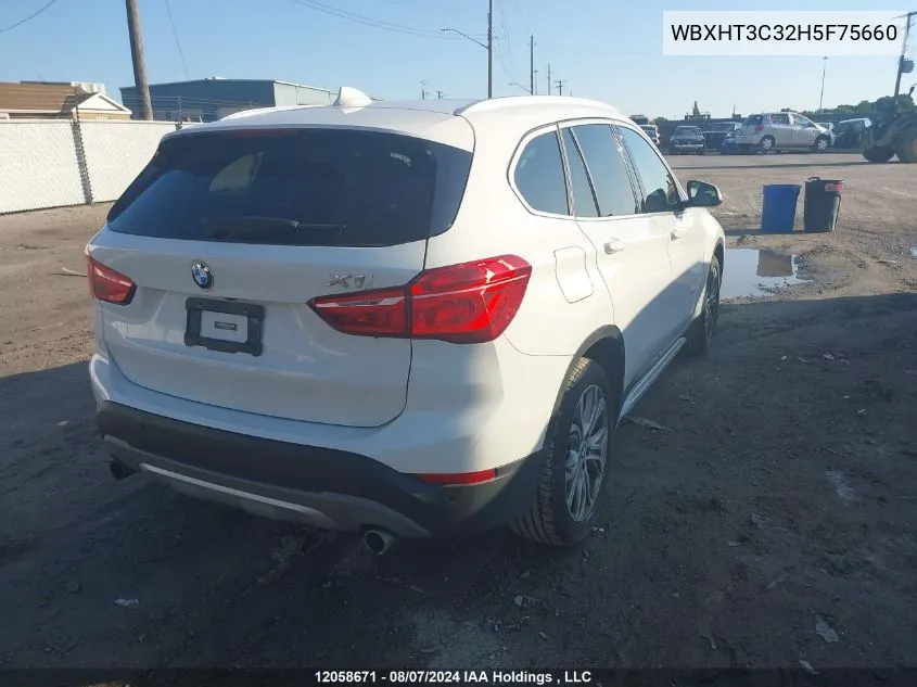 2017 BMW X1 xDrive28I VIN: WBXHT3C32H5F75660 Lot: 12058671