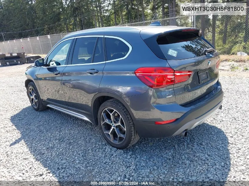 2017 BMW X1 xDrive28I VIN: WBXHT3C30H5F81800 Lot: 39959950