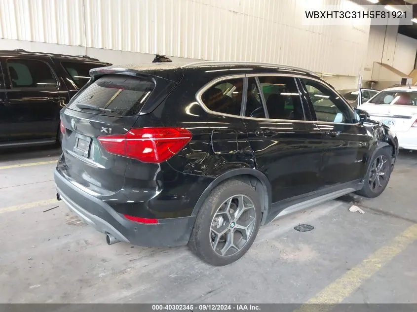 2017 BMW X1 xDrive28I VIN: WBXHT3C31H5F81921 Lot: 40302345