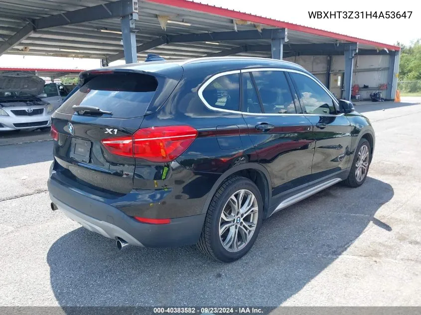 2017 BMW X1 xDrive28I VIN: WBXHT3Z31H4A53647 Lot: 40383582