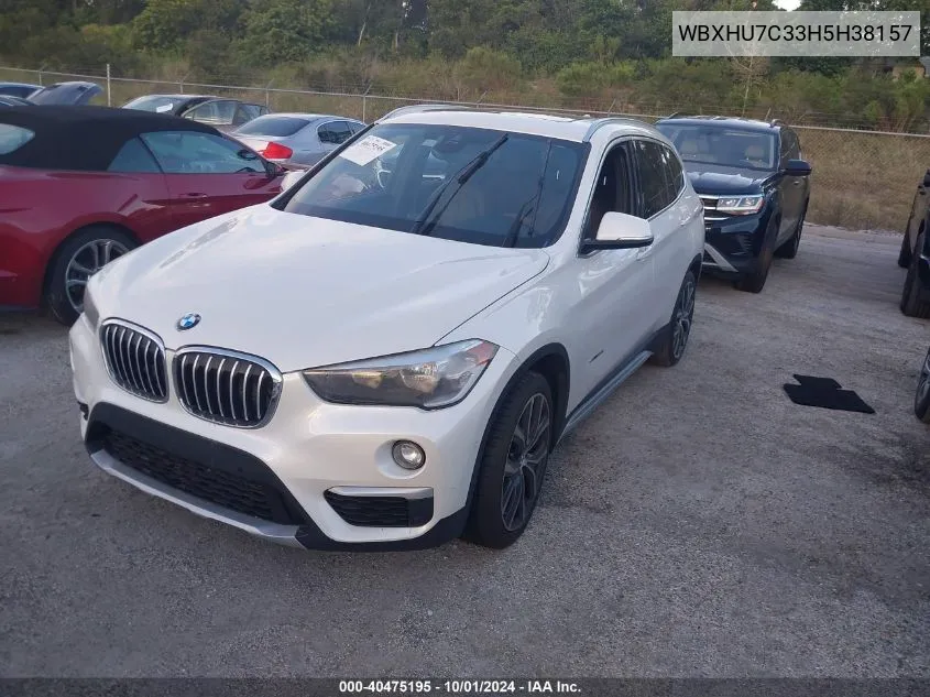 2017 BMW X1 Sdrive28I VIN: WBXHU7C33H5H38157 Lot: 40475195