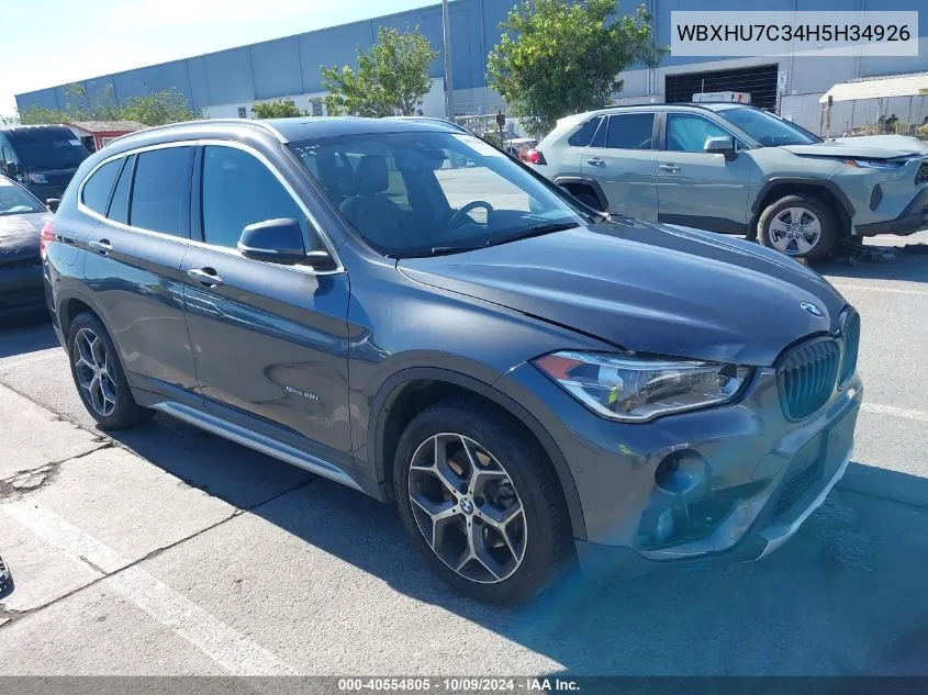 2017 BMW X1 Sdrive28I VIN: WBXHU7C34H5H34926 Lot: 40554805