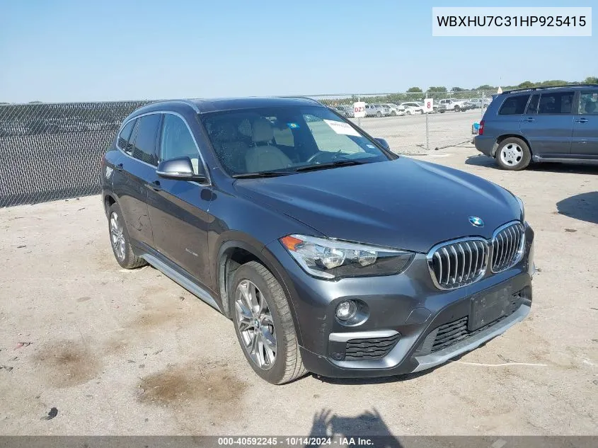 2017 BMW X1 Sdrive28I VIN: WBXHU7C31HP925415 Lot: 40592245