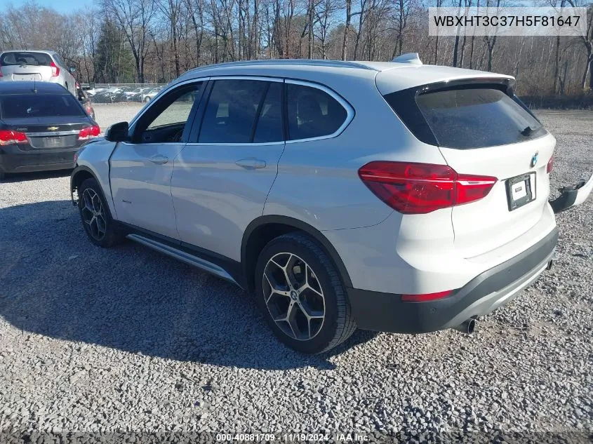 2017 BMW X1 xDrive28I VIN: WBXHT3C37H5F81647 Lot: 40881709