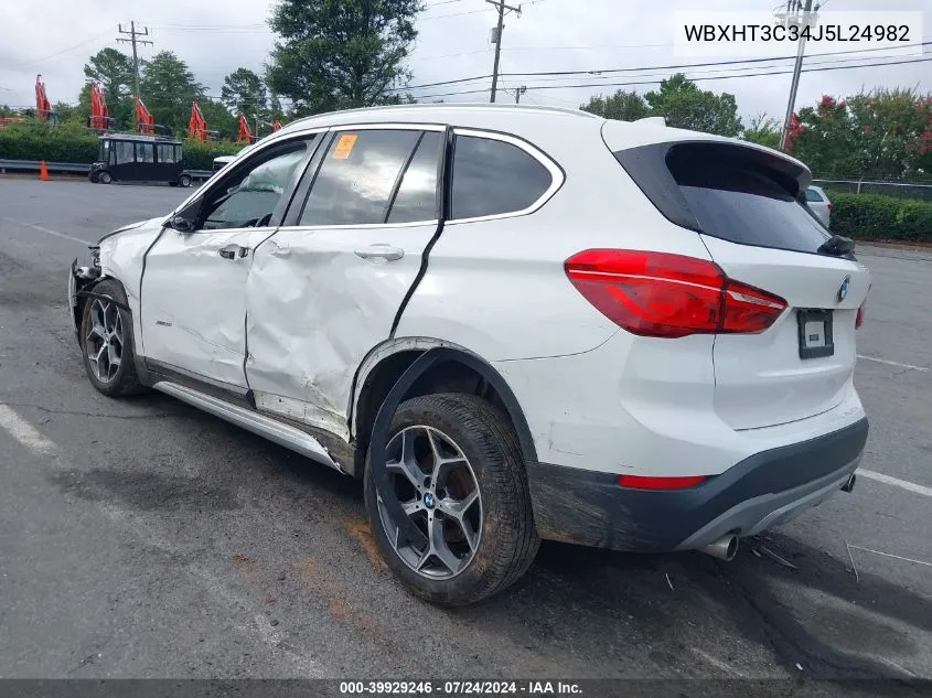 2018 BMW X1 xDrive28I VIN: WBXHT3C34J5L24982 Lot: 39929246