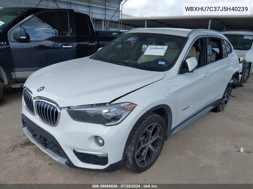 2018 BMW X1 Sdrive28I VIN: WBXHU7C37J5H40239 Lot: 39950589