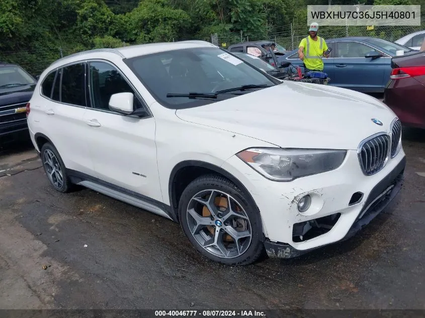 2018 BMW X1 Sdrive28I VIN: WBXHU7C36J5H40801 Lot: 40046777