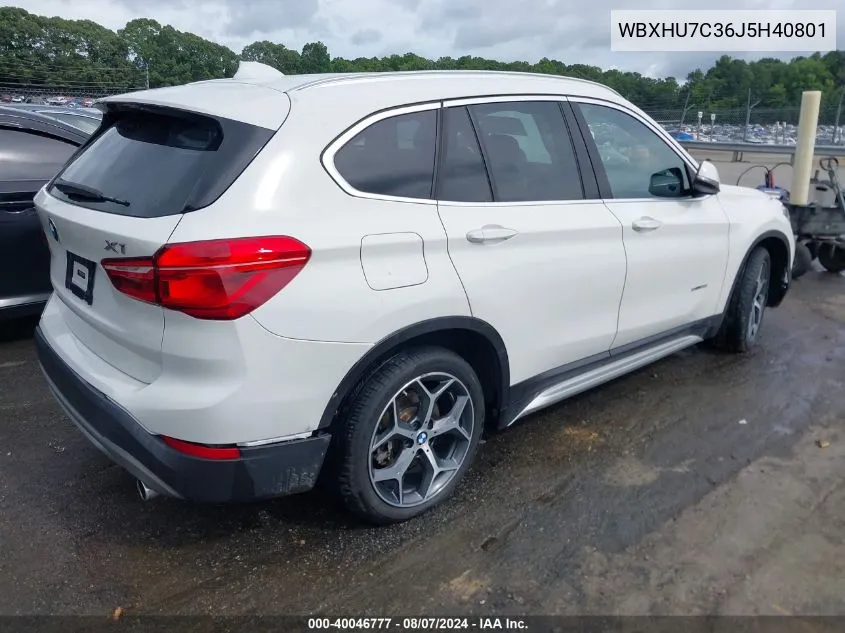 2018 BMW X1 Sdrive28I VIN: WBXHU7C36J5H40801 Lot: 40046777