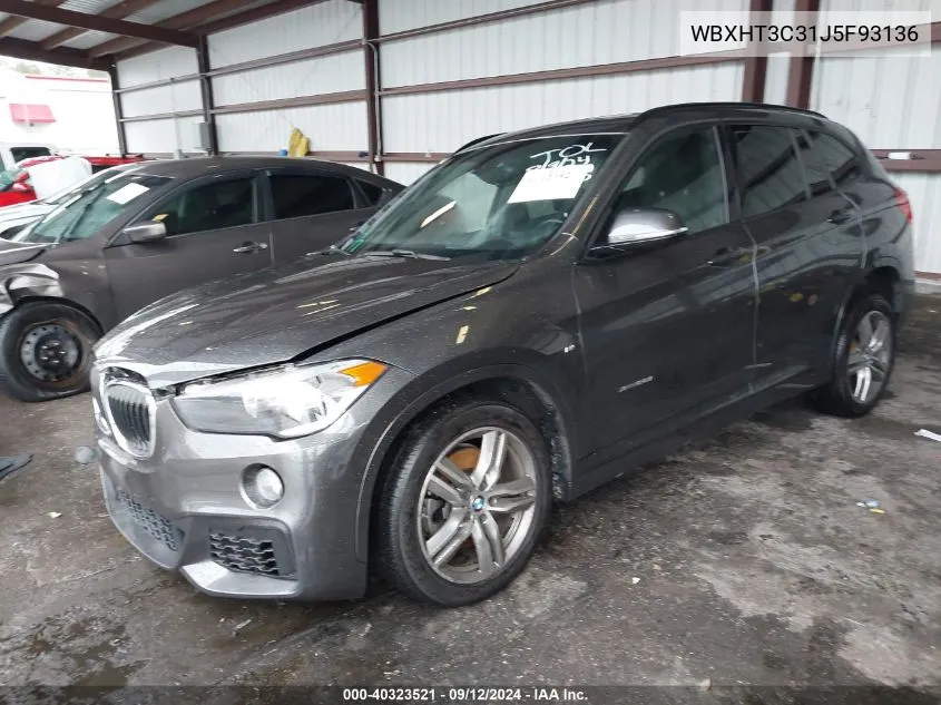 2018 BMW X1 xDrive28I VIN: WBXHT3C31J5F93136 Lot: 40323521