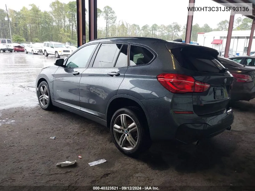 2018 BMW X1 xDrive28I VIN: WBXHT3C31J5F93136 Lot: 40323521