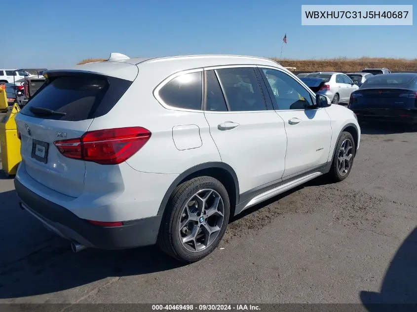 2018 BMW X1 Sdrive28I VIN: WBXHU7C31J5H40687 Lot: 40469498