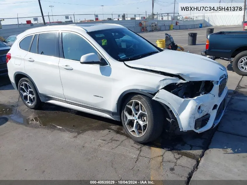 2018 BMW X1 Sdrive28I VIN: WBXHU7C34J5H41378 Lot: 40535029