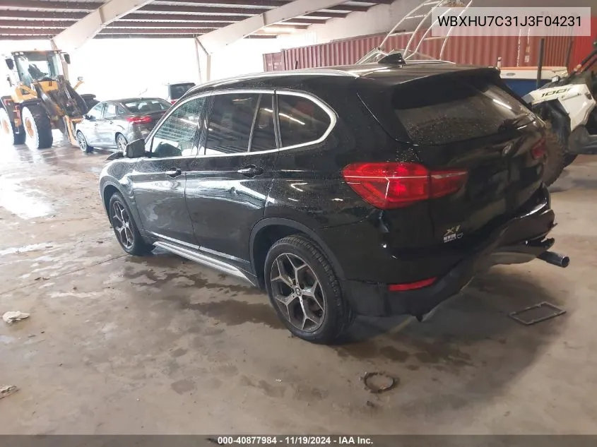 2018 BMW X1 Sdrive28I VIN: WBXHU7C31J3F04231 Lot: 40877984