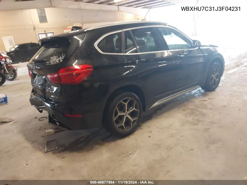 2018 BMW X1 Sdrive28I VIN: WBXHU7C31J3F04231 Lot: 40877984