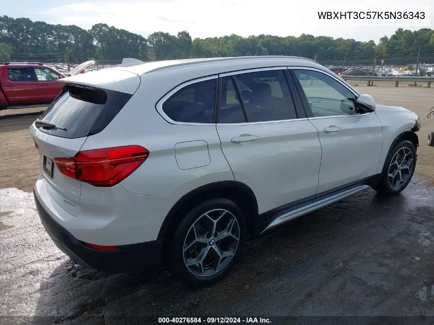 2019 BMW X1 xDrive28I VIN: WBXHT3C57K5N36343 Lot: 40276584