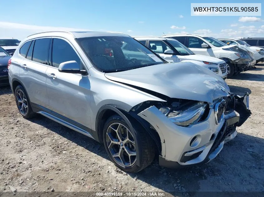 2019 BMW X1 xDrive28I VIN: WBXHT3C51K5L90585 Lot: 40599159