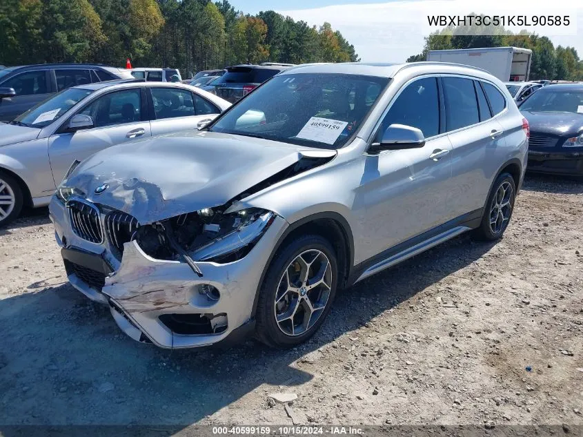 2019 BMW X1 xDrive28I VIN: WBXHT3C51K5L90585 Lot: 40599159