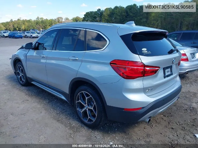 2019 BMW X1 xDrive28I VIN: WBXHT3C51K5L90585 Lot: 40599159