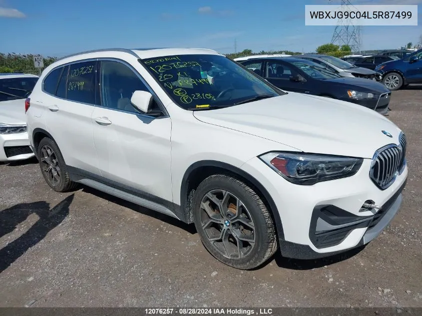 2020 BMW X1 VIN: WBXJG9C04L5R87499 Lot: 12076257