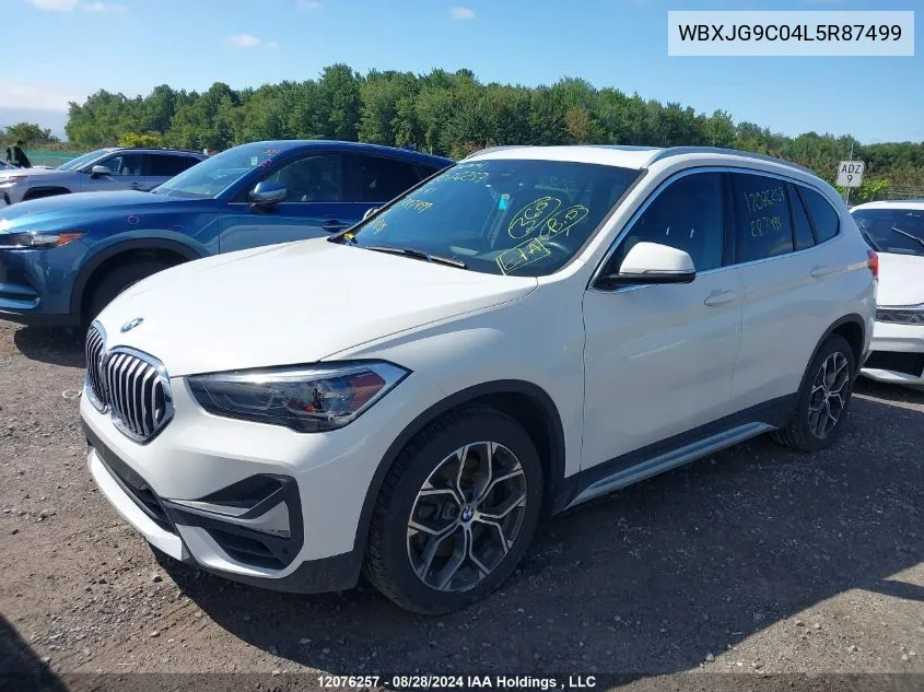 2020 BMW X1 VIN: WBXJG9C04L5R87499 Lot: 12076257