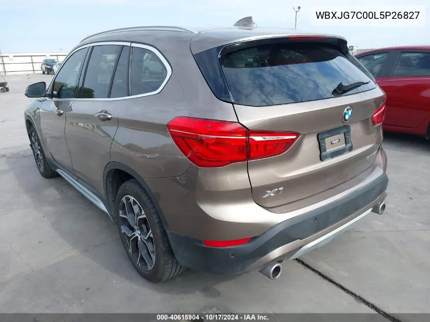 2020 BMW X1 Sdrive28I VIN: WBXJG7C00L5P26827 Lot: 40615904