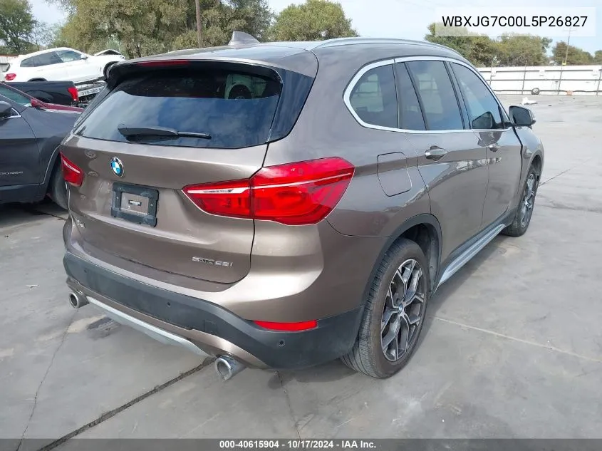 2020 BMW X1 Sdrive28I VIN: WBXJG7C00L5P26827 Lot: 40615904