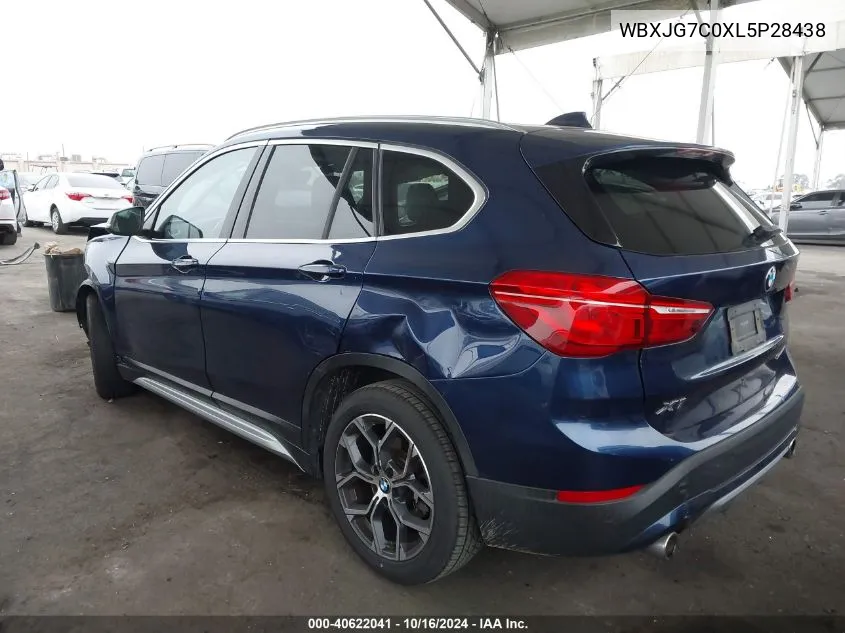 2020 BMW X1 Sdrive28I VIN: WBXJG7C0XL5P28438 Lot: 40622041