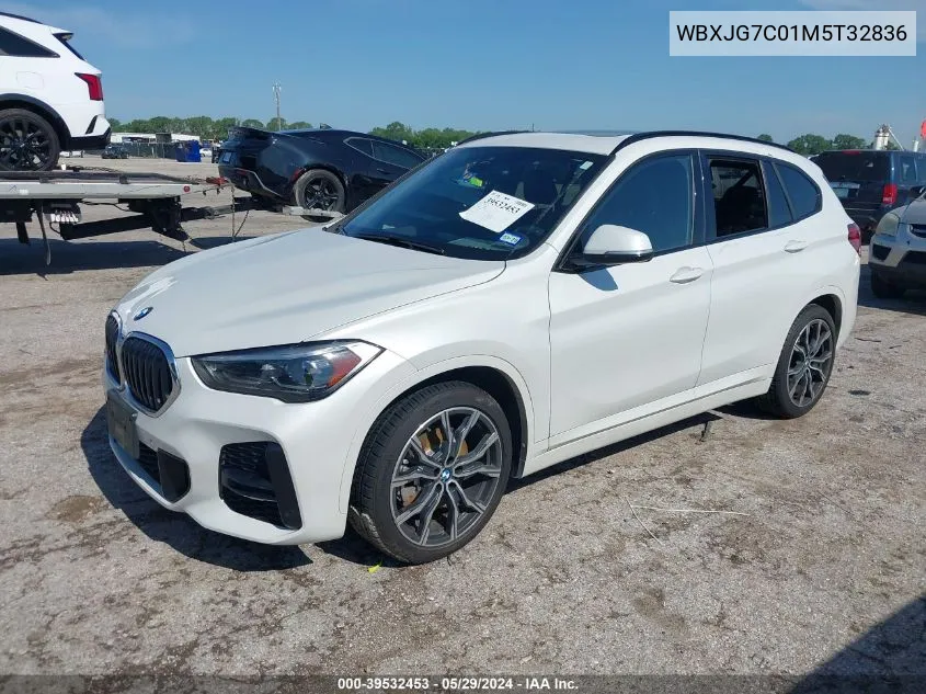 2021 BMW X1 Sdrive28I VIN: WBXJG7C01M5T32836 Lot: 39532453