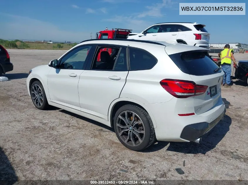 2021 BMW X1 Sdrive28I VIN: WBXJG7C01M5T32836 Lot: 39532453