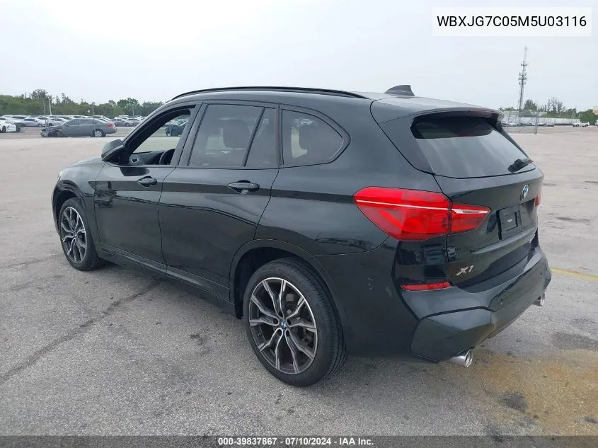 2021 BMW X1 Sdrive28I VIN: WBXJG7C05M5U03116 Lot: 39837867