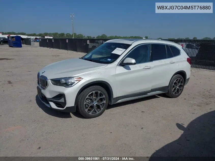 2021 BMW X1 Sdrive28I VIN: WBXJG7C04M5T76880 Lot: 39931561