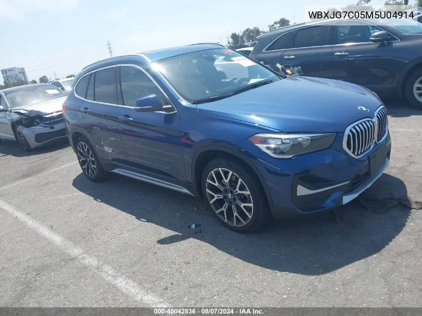 2021 BMW X1 Sdrive28I VIN: WBXJG7C05M5U04914 Lot: 40042836