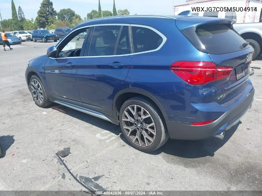 2021 BMW X1 Sdrive28I VIN: WBXJG7C05M5U04914 Lot: 40042836